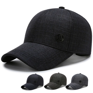 Men Casual Baseball Cap Polyester Checked Texture Adjustable Outdoor Sun Hat Classic Retro Grid Style Unisex