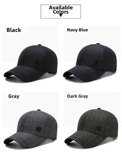 Detailed grid view of textured baseball caps in black, navy, grey, and dark grey tones