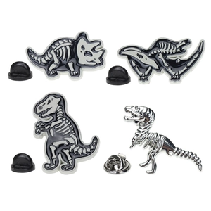 Dinosaur Skeleton Enamel Brooch Zinc Alloy Fossil Pin Creative Gothic Jewelry For Backpack Clothes Suit Decor