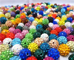 Macro view of assorted 7*12mm crystal pavé beads for DIY jewelry making kits
