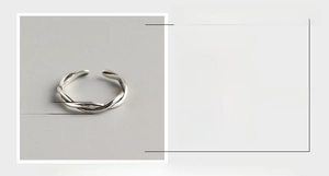 Detailed view of S925 sterling silver twisted rope ring showing 3.5mm width parameters