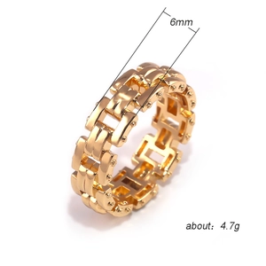 6mm Roségold Ring im Kettendesign für Damen und Herren mit kreativer Nietentextur