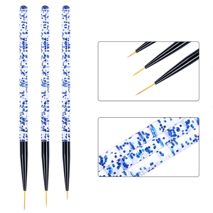 Nail Art Brushes Acrylic Sequin Handle Fine Liner Painting Pens Professional Manicure Tools