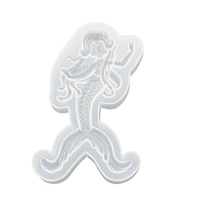 Moule en silicone transparent en forme de sirène pour bijoux en résine et pâtisserie