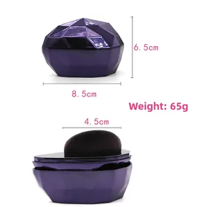 Detailed size view of the 55 diamond foundation brush and storage box showing dimensions
