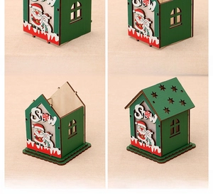 Guide d'assemblage étape par étape pour cabane de Noël DIY en bois avec décorations