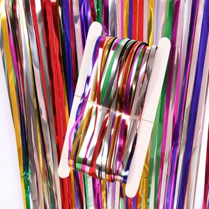 Rideau de franges métalliques colorées 1x2m pour décoration de fête et mariage mural