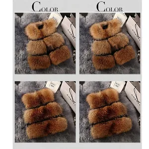 Short brown raccoon fur vest with layered fluffy texture and lightweight fashion design