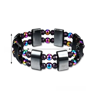 Double-layer magnetic hematite bracelet with 20mm width and 55mm diameter specifications