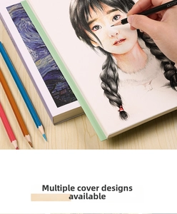 Detailed view of 16K sketchbook set featuring Starry Night and portrait cover art