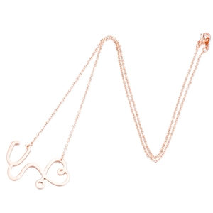 Detail of rose gold stethoscope heart pendant with a polished finish and O-chain