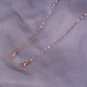 18K rose gold plated stainless steel necklace with adjustable extender and lobster clasp