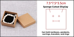 Brown kraft paper jewelry box with black sponge slots for necklaces and bracelets