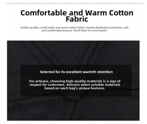Detailed close-up of premium black thermal cotton fabric with dense weave and soft texture