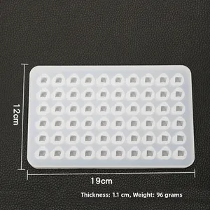 60-cavity square silicone mold for resin or ice cubes with dimensions 19x12x1.1cm