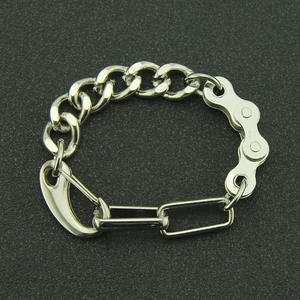 Punk Hip Hop Alliage Strass Cuban Link Bracelet Pour Hommes Femmes Style Industriel Géométrique Chaîne En Métal Bijoux Mode