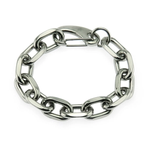 Bracelet gourmette style punk street fashion avec fermoir à ressort en métal robuste
