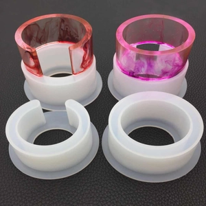 DIY translucent silicone molds for making resin C-shaped and round bangle bracelets