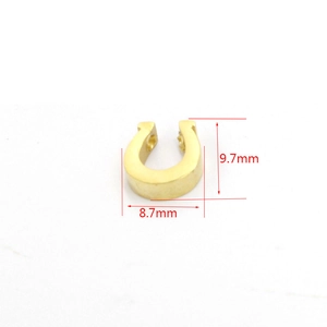 Polished gold horseshoe bead with dimensions 9.7mm by 8.7mm for DIY jewelry making