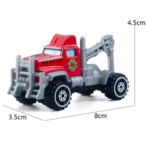 3-piece alloy educational pullback fire rescue truck model toy set with dimensions