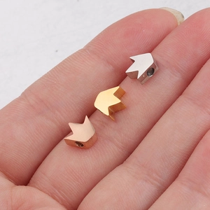 Trois perles couronne en argent, or et or rose pour la création de bijoux DIY