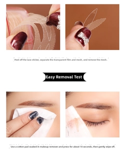 Detailed steps for applying and removing invisible lace eyelid tape with macro mesh view