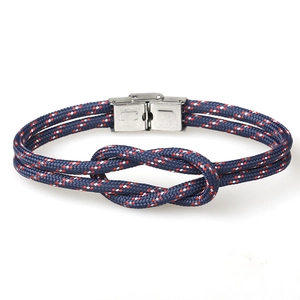 Nautical Parachute Cord Bracelet With Stainless Steel Interlocking Buckle Sailors Knot Casual Retro Couple Hand Rope Jewelry