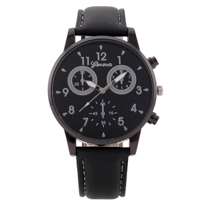 Fashion Quartz Watch For Men With Metal Case And Faux Leather Strap Three Decorative Sub Dials Business Casual Analog Wristwatch