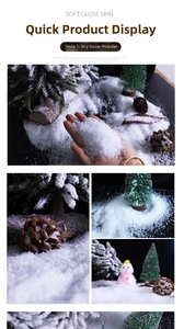 Macro detail of artificial dry snow powder texture for Christmas holiday scenery decoration
