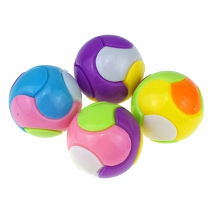 DIY colorful 3D puzzle ball toys for kids in multi-color plastic assembly design