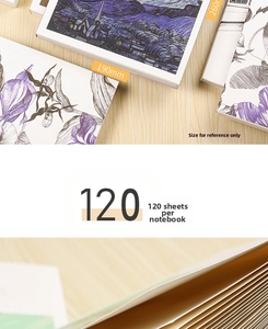 Detail of 16K sketchbook with Van Gogh starry sky cover and 120 blank thick pages