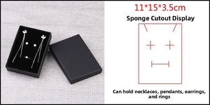 Detail of black kraft paper jewelry box 11x15x3.5cm with multi-functional sponge insert