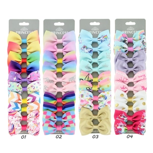 Lot de barrettes licorne arc-en-ciel pour enfants avec motifs variés et paillettes