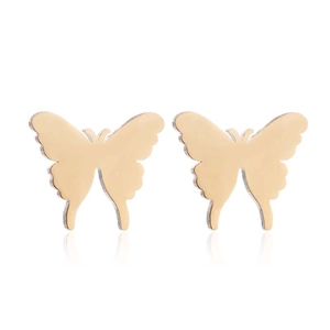 Elegante Schmetterlings-Ohrstecker in Champagnergold mit matter Oberfläche für Frauen