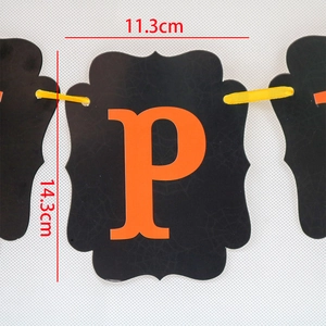 Detail view of Halloween swallowtail banner showing 11.3x14.3cm single card dimension
