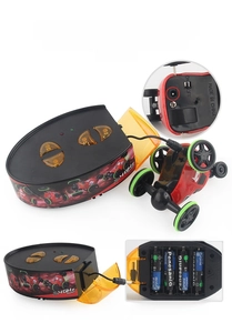 Mini remote control car with integrated charging cable inside the 2.4GHz controller