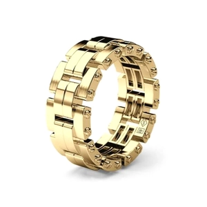 Uhrenarmband Kette Industrieller Ring Kupfer Zirkonia Mechanischer Punk Stil Unisex Mode Schmuck Poliertes Finish