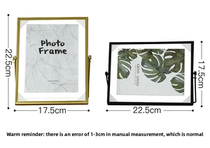 5x7 inch gold metal photo frame dimensions showing 22.5x17.5 cm outer size specs
