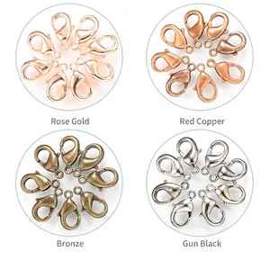 DIY jewelry lobster clasps in rose gold, red copper, bronze, and gun black finishes