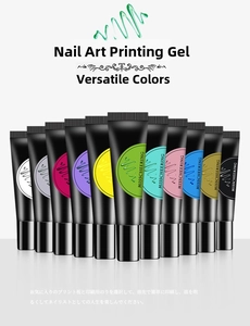 Lot de 12 tubes de gel de stamping pour nail art coloré en nuances variées