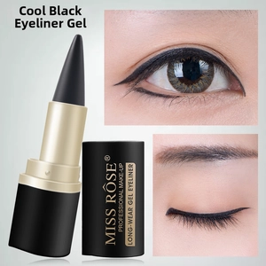 Waterproof matte black gel eyeliner pencil with long-wear finish and eye makeup results