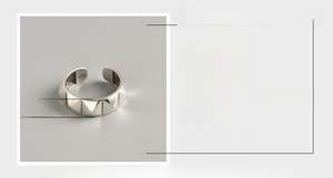 Detail view of S925 sterling silver punk ring showing dimensions and vintage texture