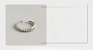 Detailed specs of S925 sterling silver beaded ring with 2.2mm beads and 17mm inner diameter