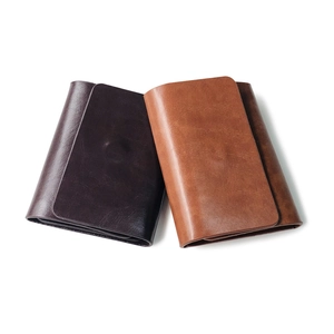 Classic bi-fold PU leather wallets for men available in dark brown and light brown colors