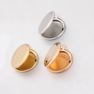 Round Oval Locket Pendant 316L Stainless Steel Mirror Polished Openable Photo Frame DIY Jewelry Making Findings