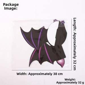 Halloween Fledermaus Flügel Deko in Verpackung mit Abmessungen im Detail gezeigt