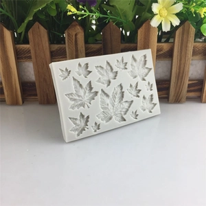 DIY maple leaf silicone mold for fondant cake decoration and craft resin projects