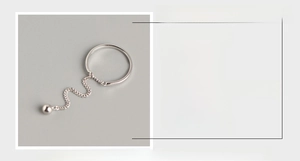 Detail showing S925 sterling silver chain ring with a 4mm bead and 16.3mm diameter