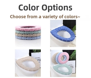 Washable plush toilet seat covers in four colors with thick textured knit design