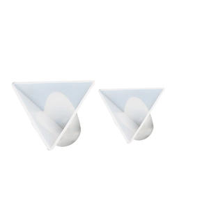 Minimalist white triangle pyramid silicone mold for DIY crystal epoxy resin energy tower art